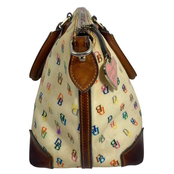 VTG Dooney Bourke Rainbow Signature Logo + Zipper Hand Bag + Charm - NO STRAP - Picture 5 of 14